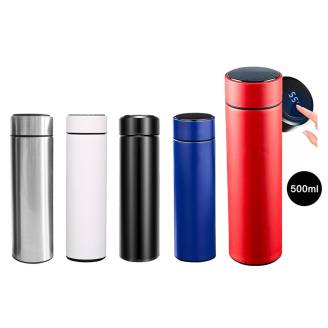 Siyah Kişiye Özel Dereceli Akıllı Termos 500Ml